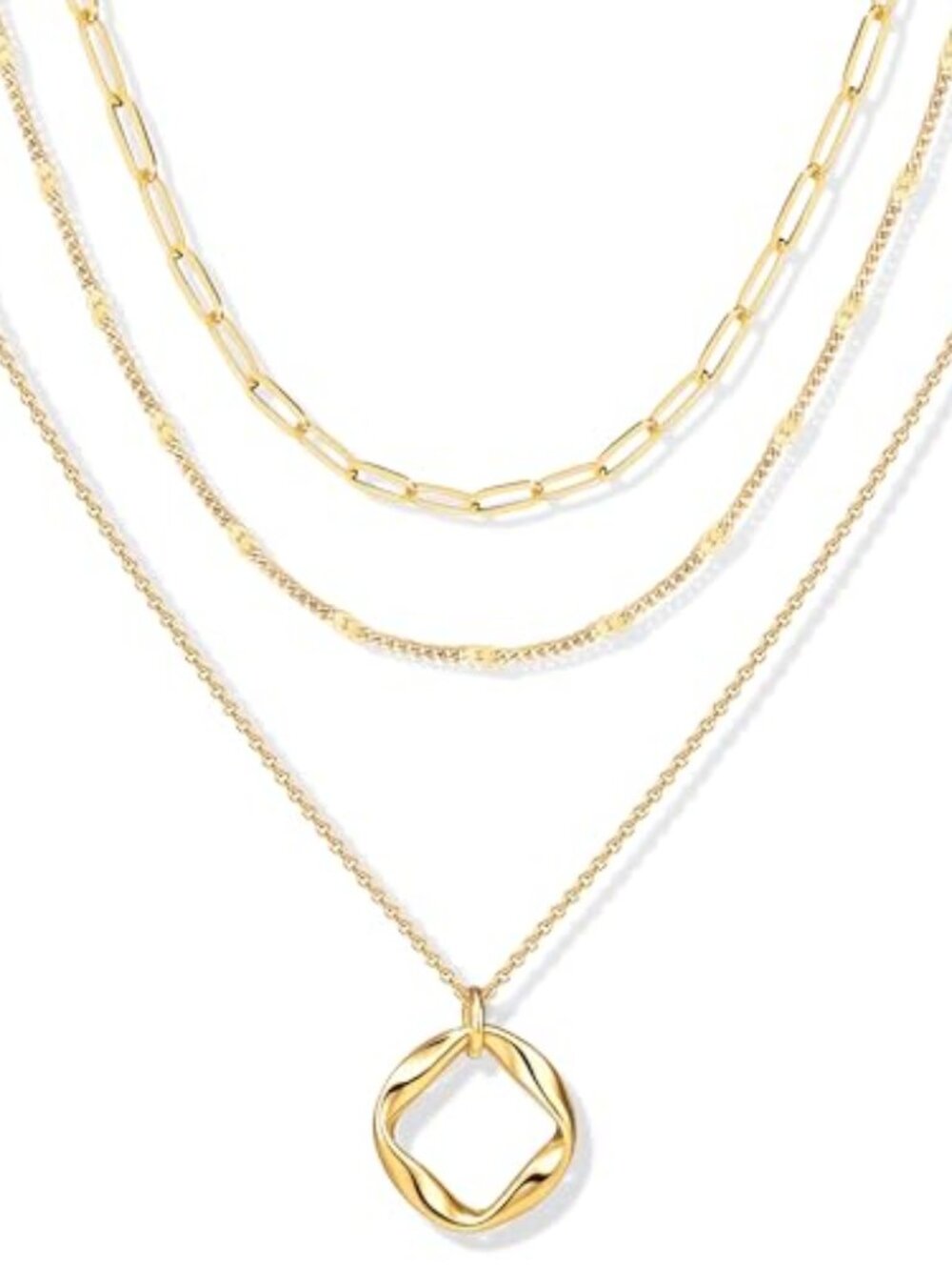 Layered Gold Necklaces for Women, Stackable Dainty 14K Gold Silver Plated Trendy